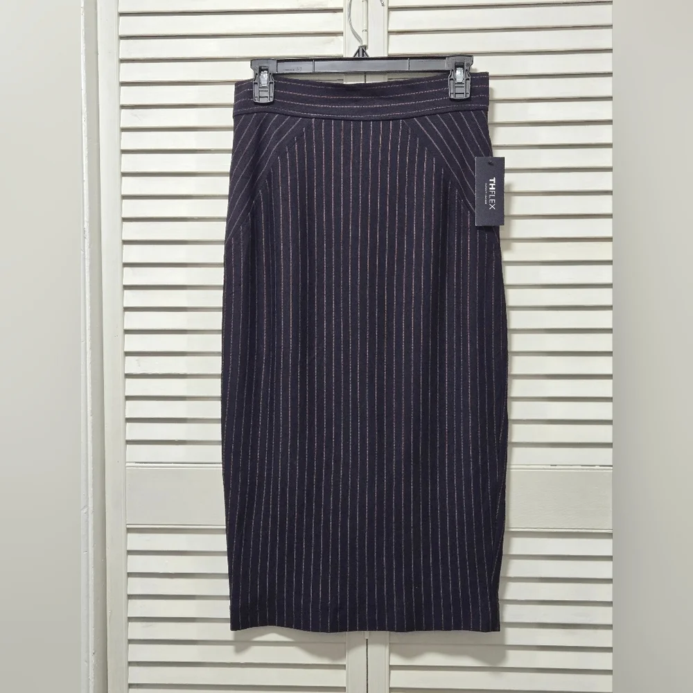 Nwt Tommy Hilfiger Womens Pinstripe Pencil Skirt Size 2